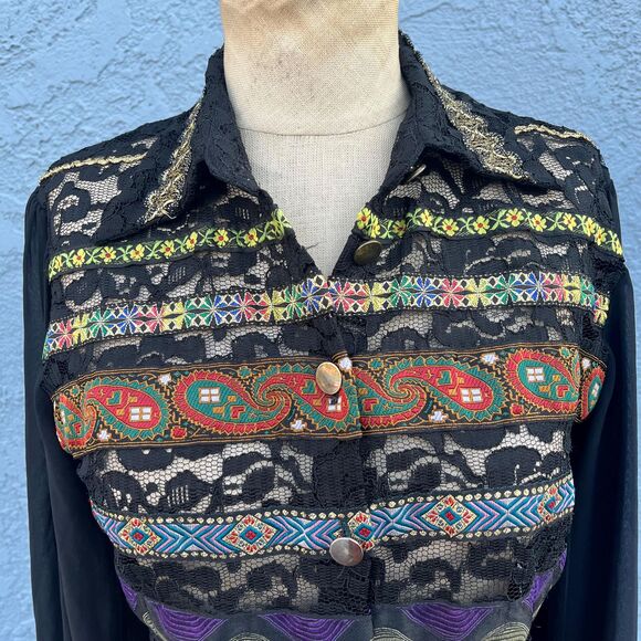 90s The Limited Blouse Size Small Bohemian Maximalist - Picture 10 of 10